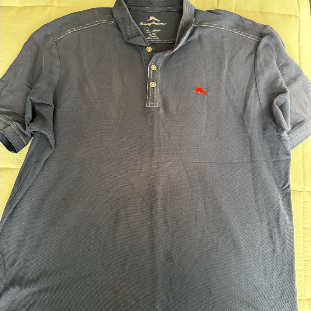 Tommy Bahama Navy Polo Shirt with Red Logo
